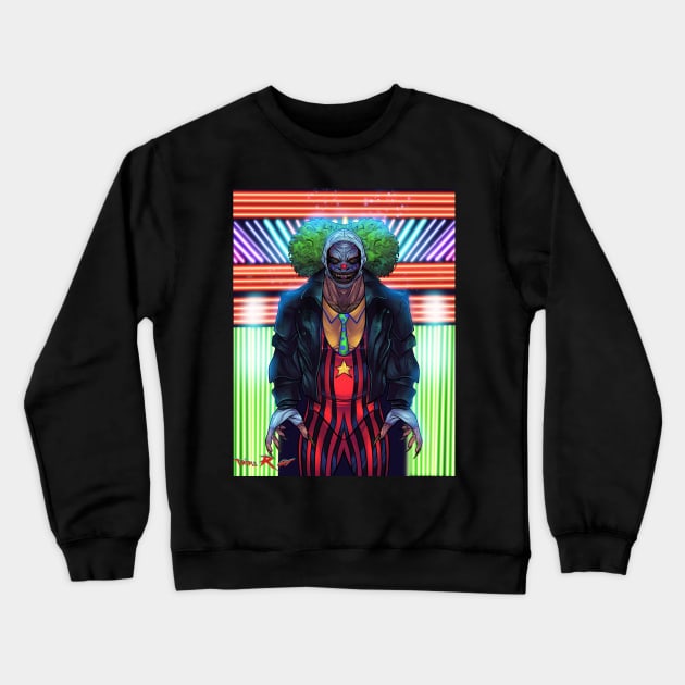 Wrestling clown creep Crewneck Sweatshirt by Triple R Art